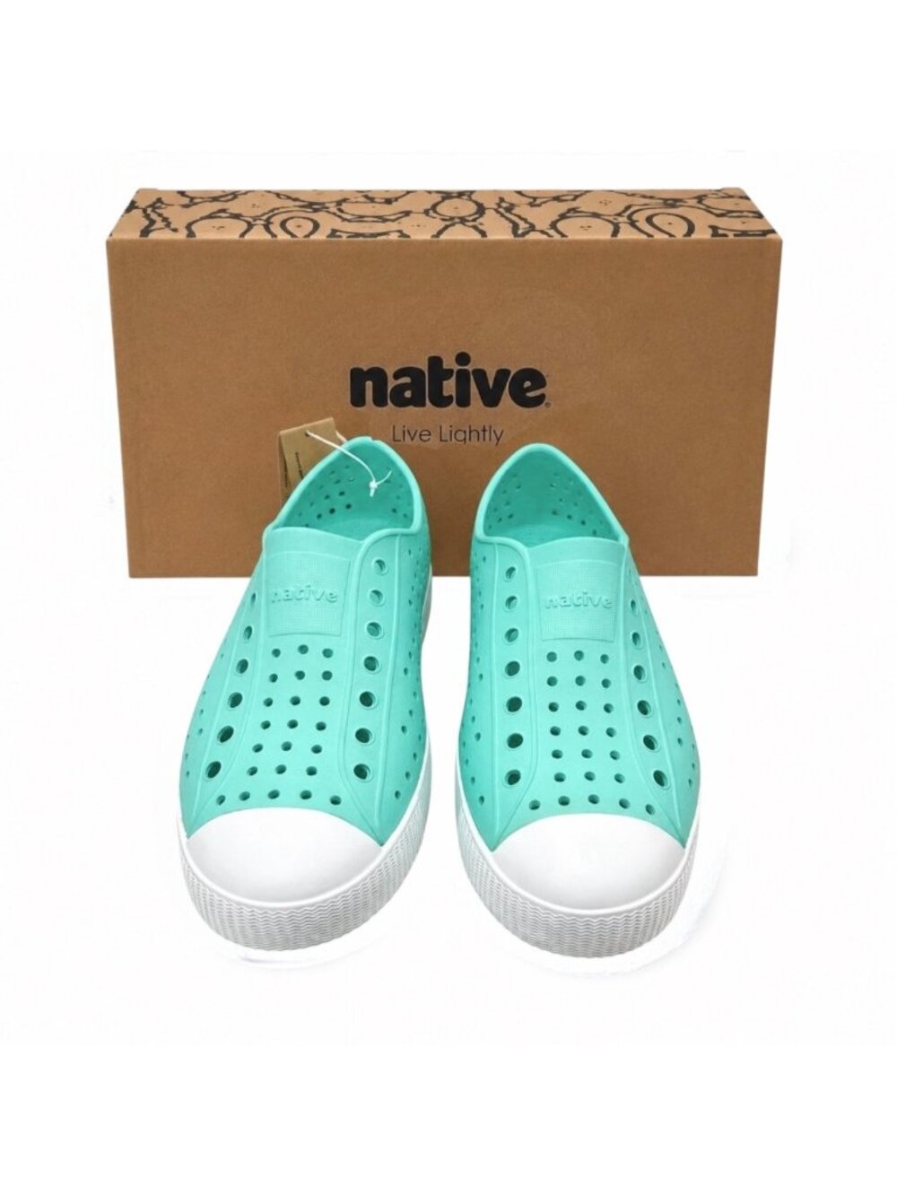 Native Shoes Jefferson Hydrangea Blue Shell White Kids Slip On Water Shoes J5 - Picture 7 of 7